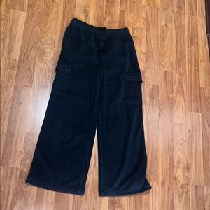 NWOT PINK Victoria's Secret Black Wide Leg Velour Jumpsuit